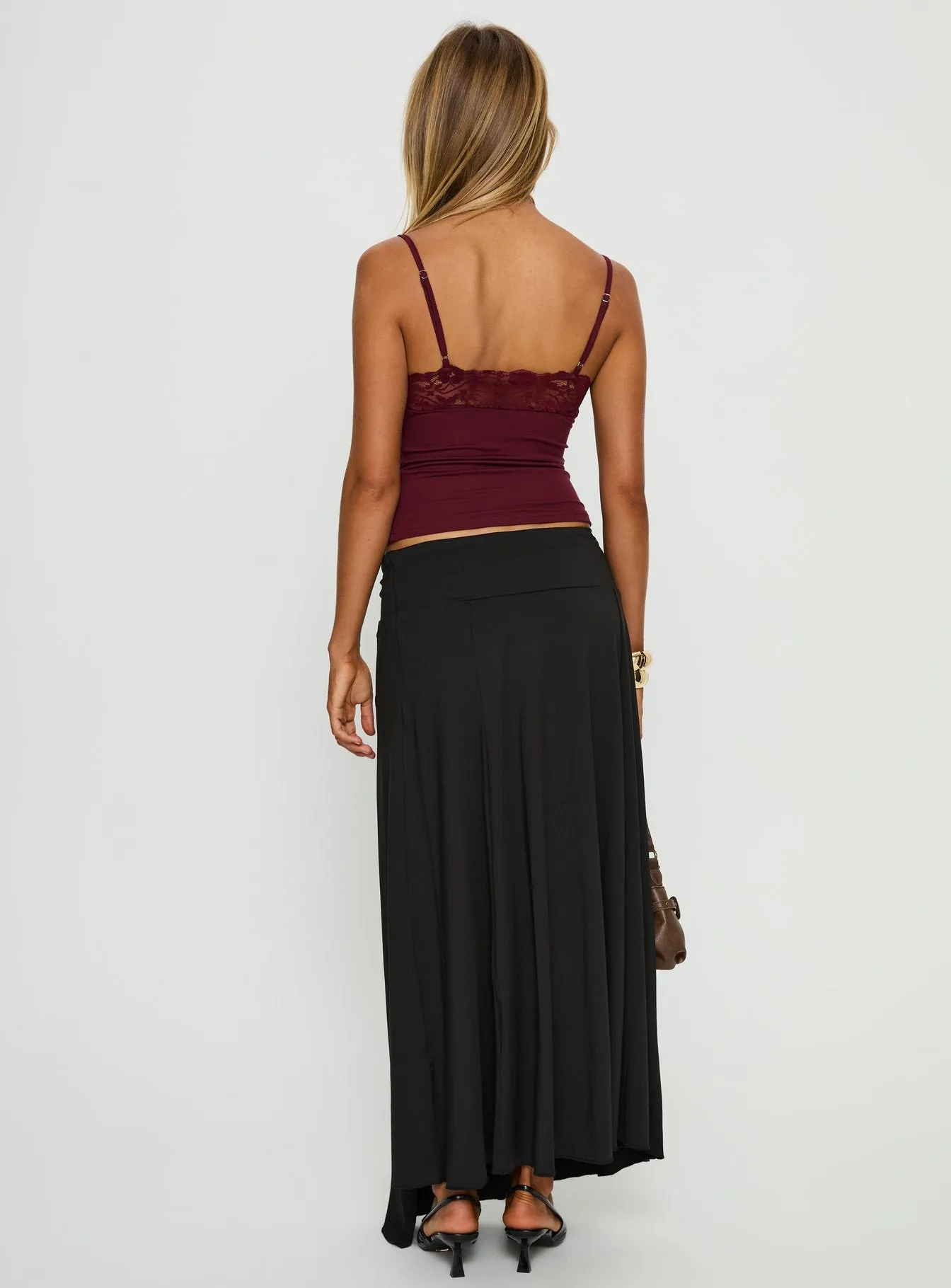 Nola Hardware Slit Maxi Skirt Black sold by Princess Polly product image thumbnail 4
