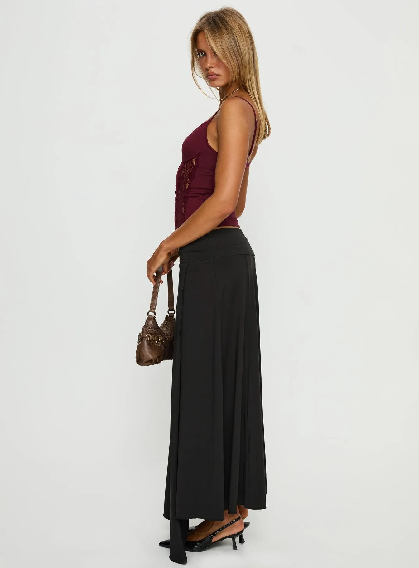 Nola Hardware Slit Maxi Skirt Black sold by Princess Polly product image thumbnail 3