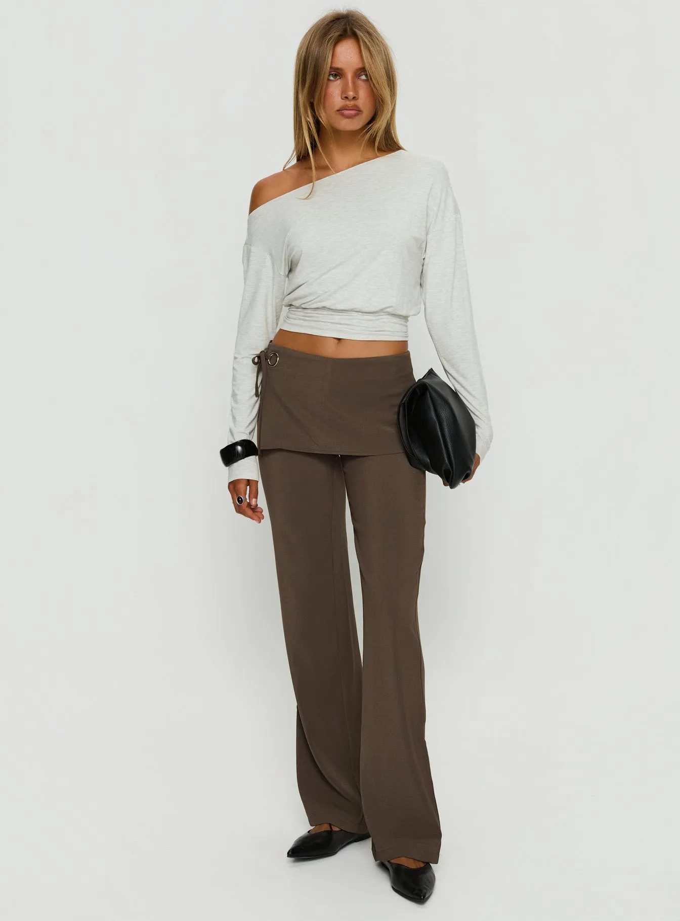 Elka Wrap Trousers Truffle sold by Princess Polly product image thumbnail 3