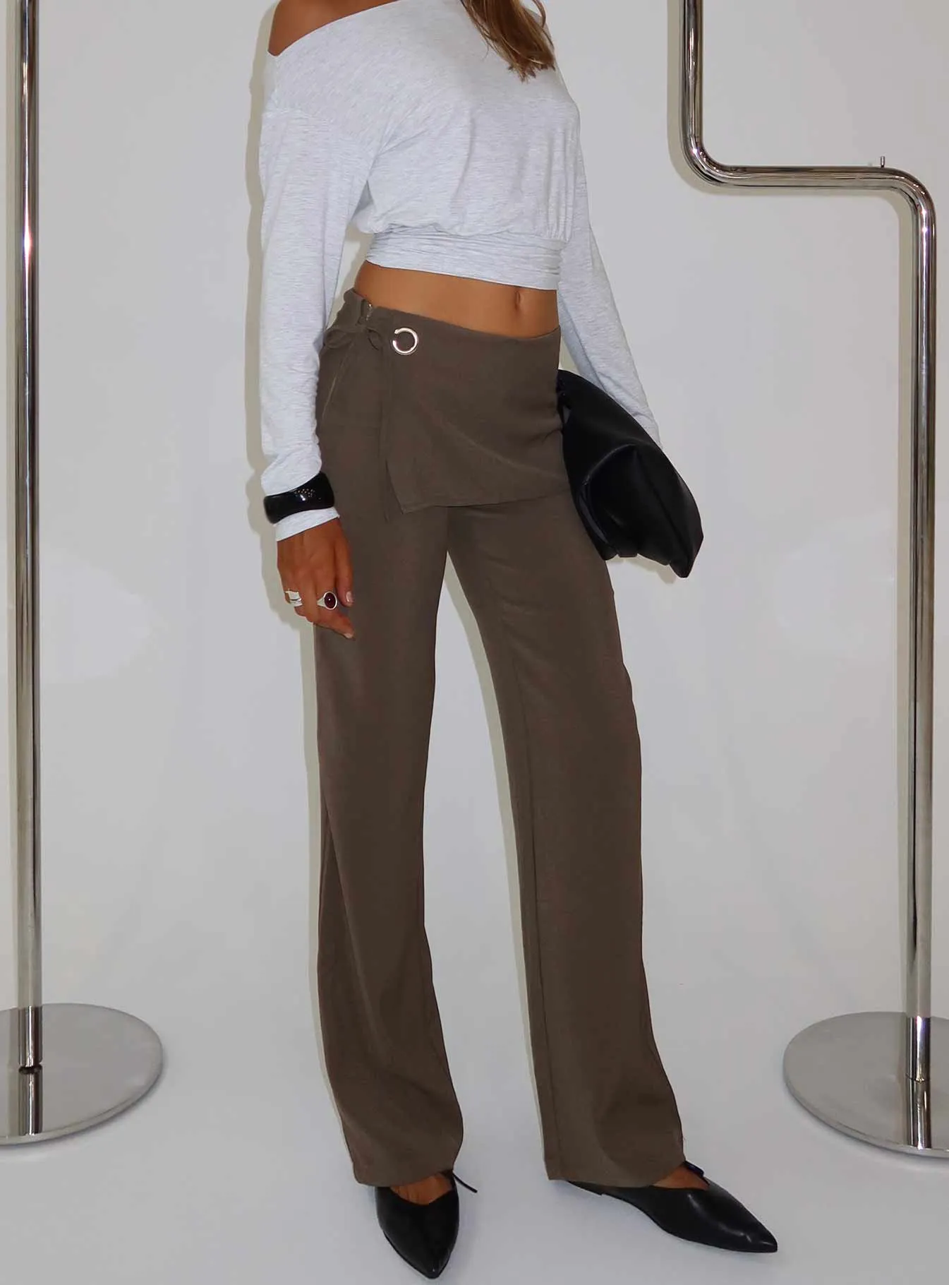 Elka Wrap Trousers Truffle sold by Princess Polly