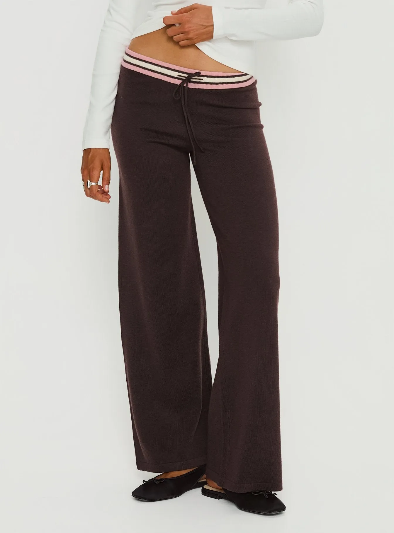 Felisha Low Waist Knit Pants Brown sold by Princess Polly product image thumbnail 2
