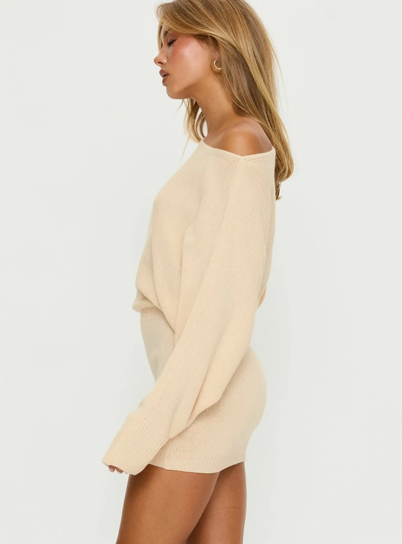 Bellamie Long Sleeve Mini Dress Cream sold by Princess Polly product image thumbnail 4