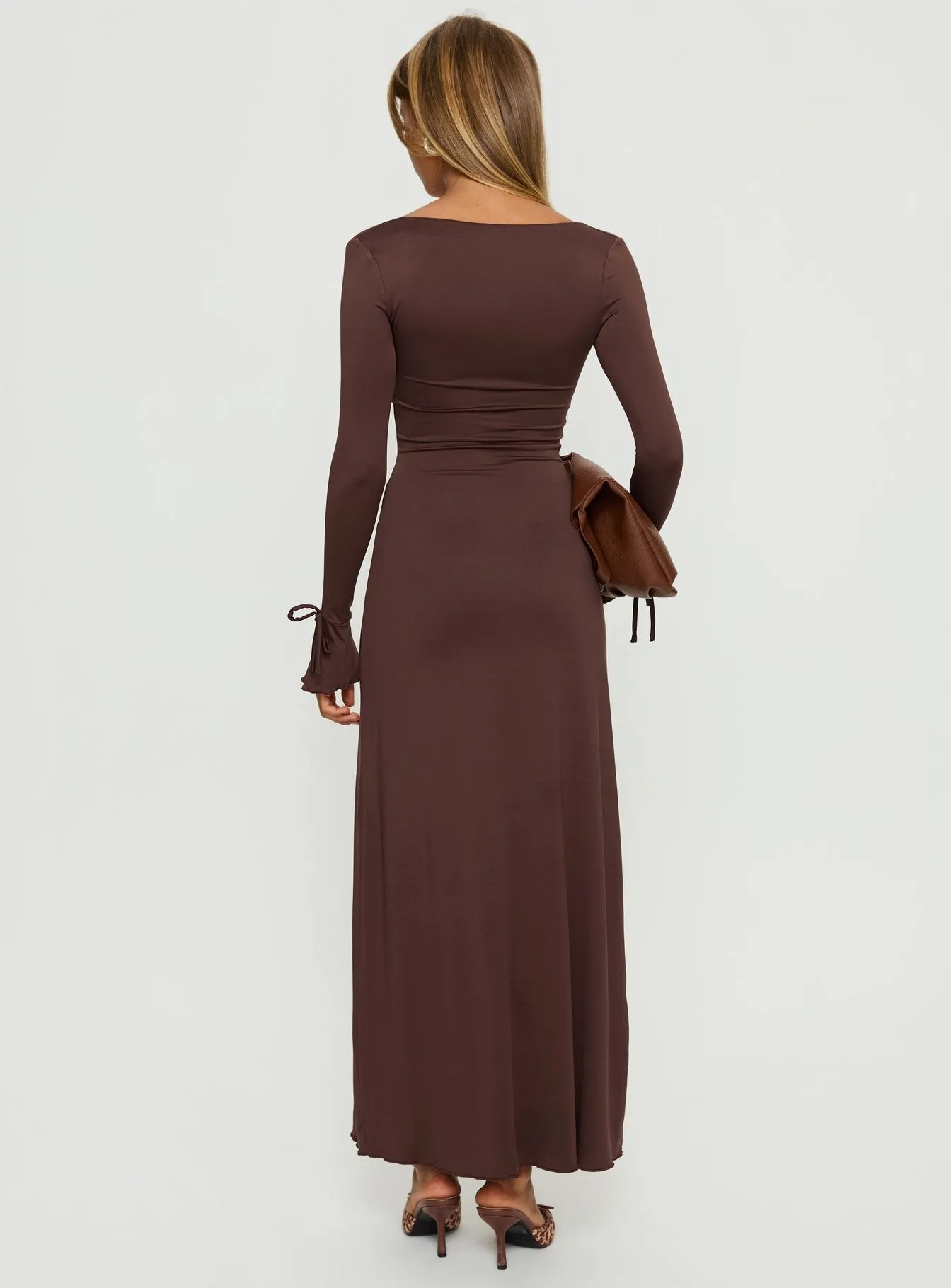 Dalzine Maxi Dress Chocolate sold by Princess Polly product image thumbnail 4