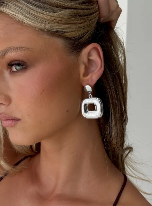 Naples Statement Earrings Silver sold by Princess Polly