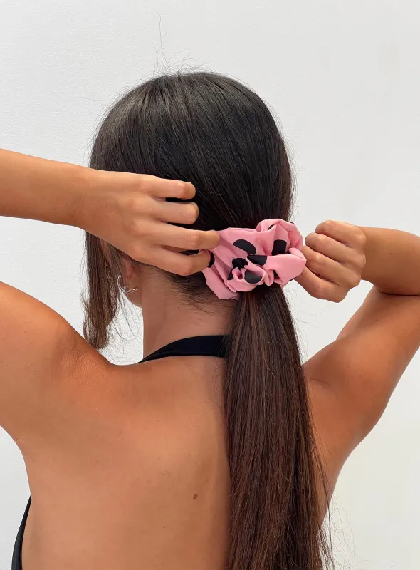 Can We Dance Scrunchie Pink Polka sold by Princess Polly