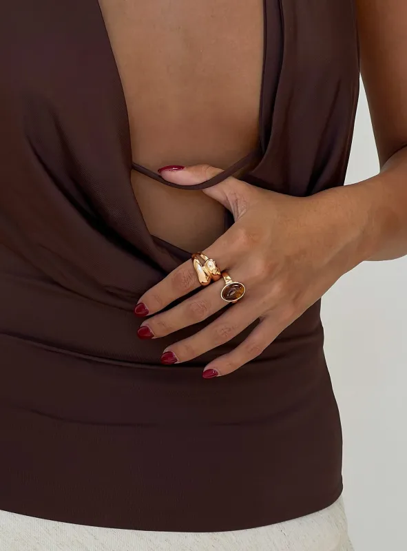 Zailah Ring Pack Gold sold by Princess Polly