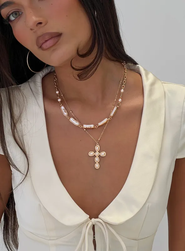 Isabellah Pearl Necklace Pack Gold sold by Princess Polly