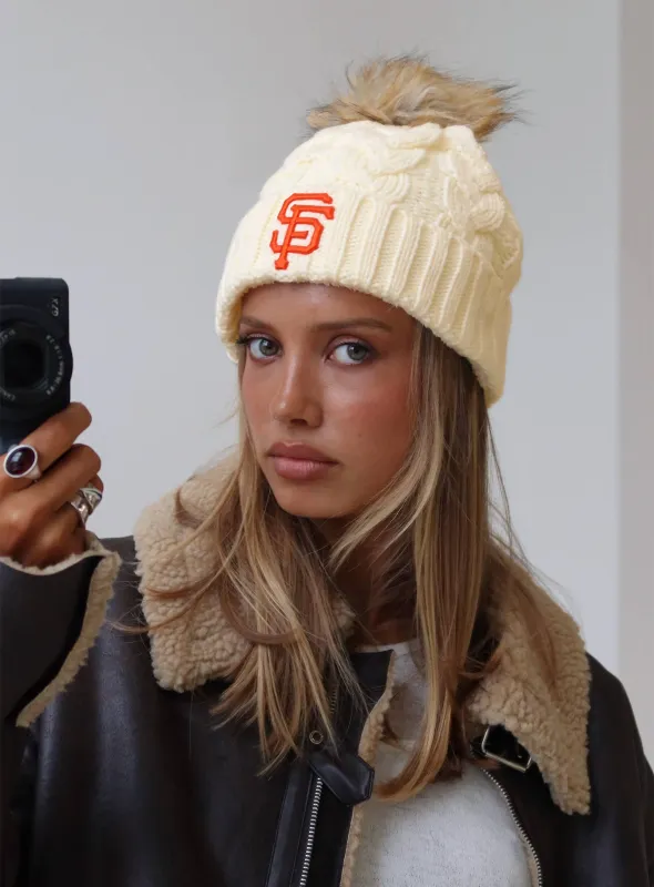 San Francisco Giants Knit Beanie Cream sold by Princess Polly