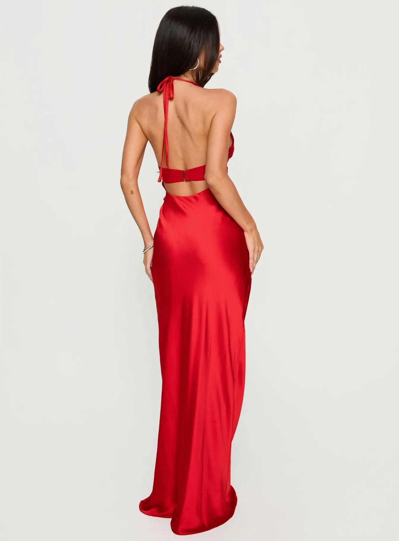 Odyssa Halter Maxi Dress Red sold by Princess Polly product image thumbnail 4