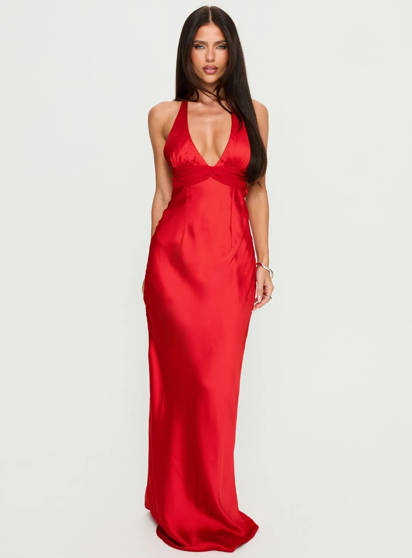 Odyssa Halter Maxi Dress Red sold by Princess Polly