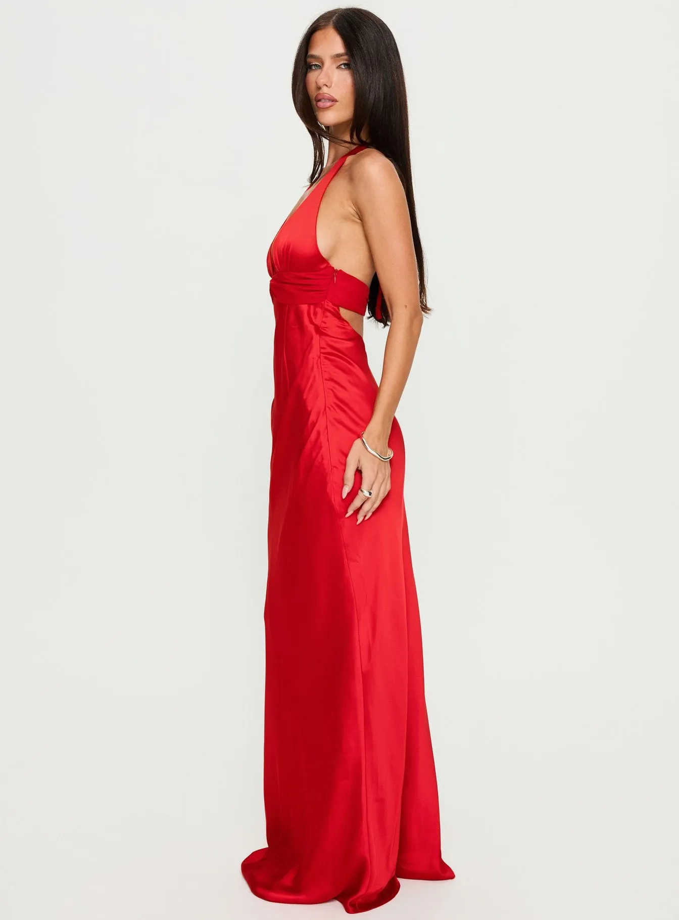 Odyssa Halter Maxi Dress Red sold by Princess Polly product image thumbnail 3