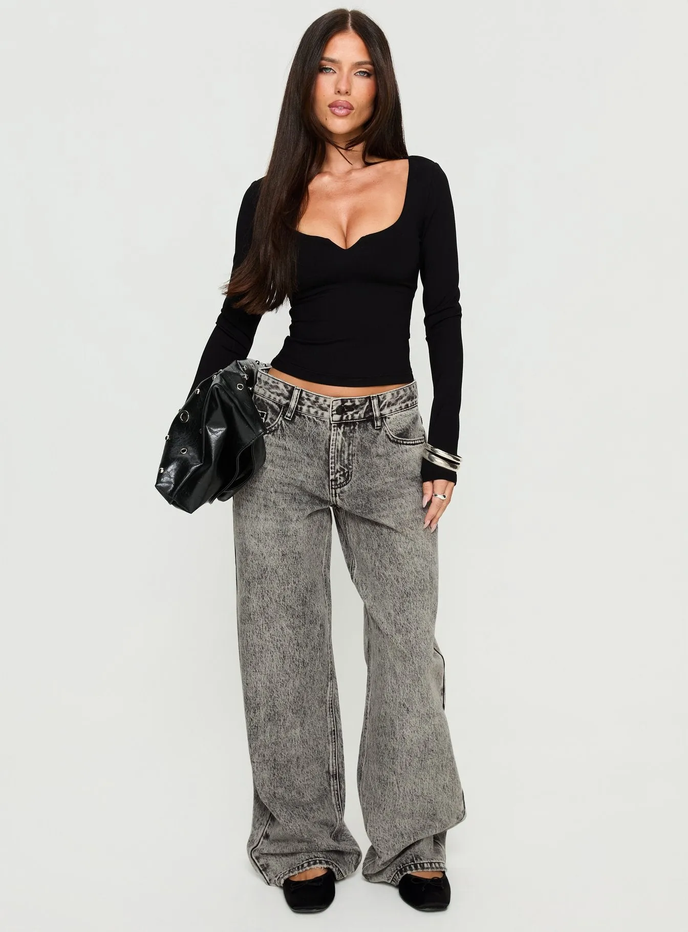 Evangelene Long Sleeve Top Black sold by Princess Polly product image thumbnail 2