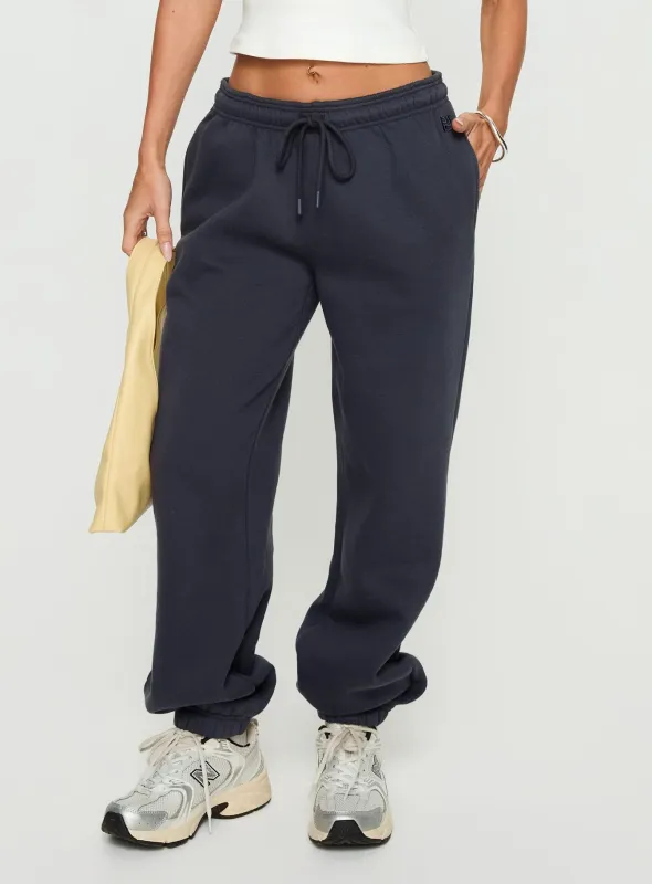 Caspa Dream Fleece Oversized Ankle Cuff Jogger Navy sold by Princess Polly