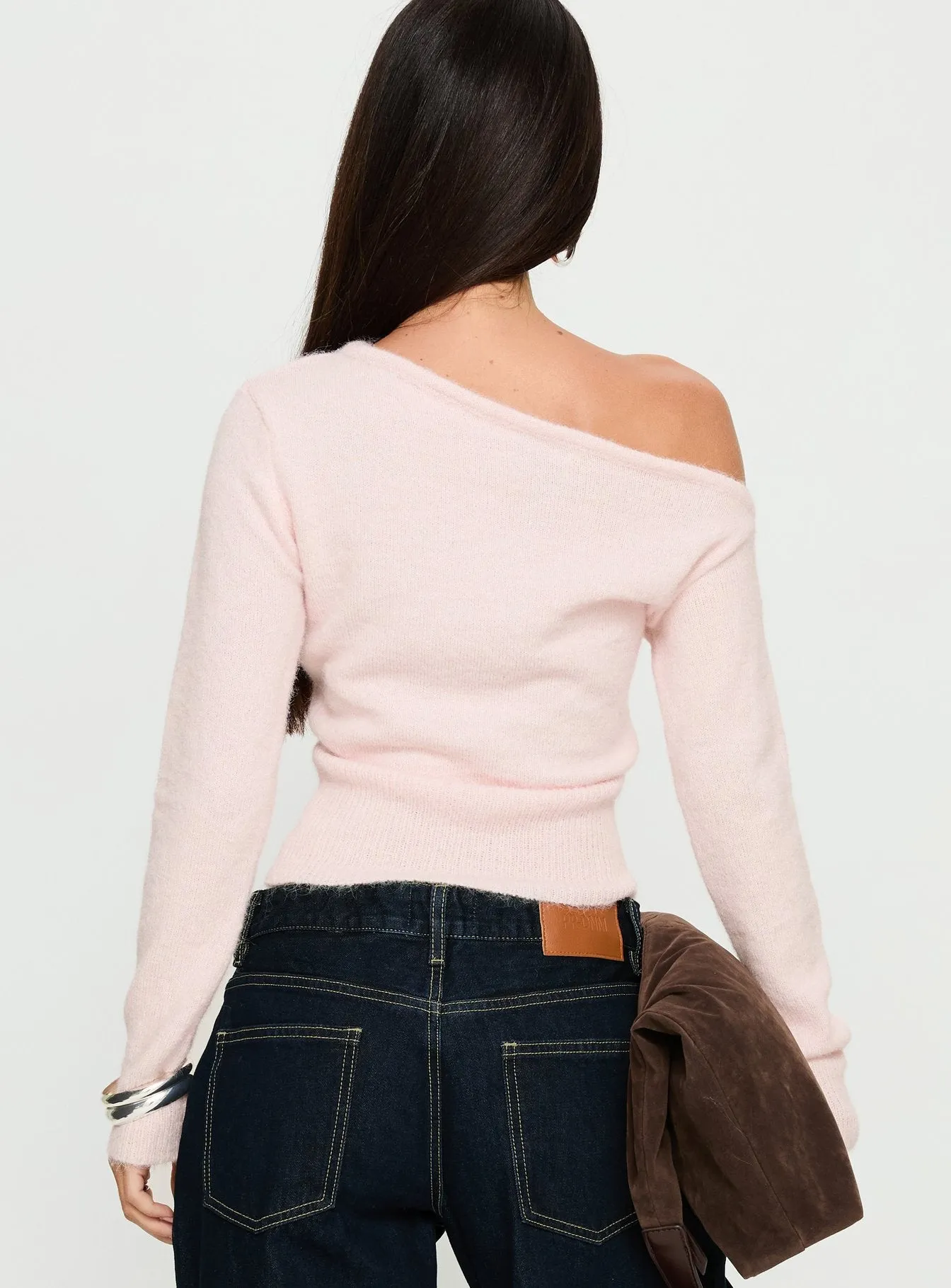Selbey Fluffy Cinched Waist Off Shoulder Top Pink sold by Princess Polly product image thumbnail 5