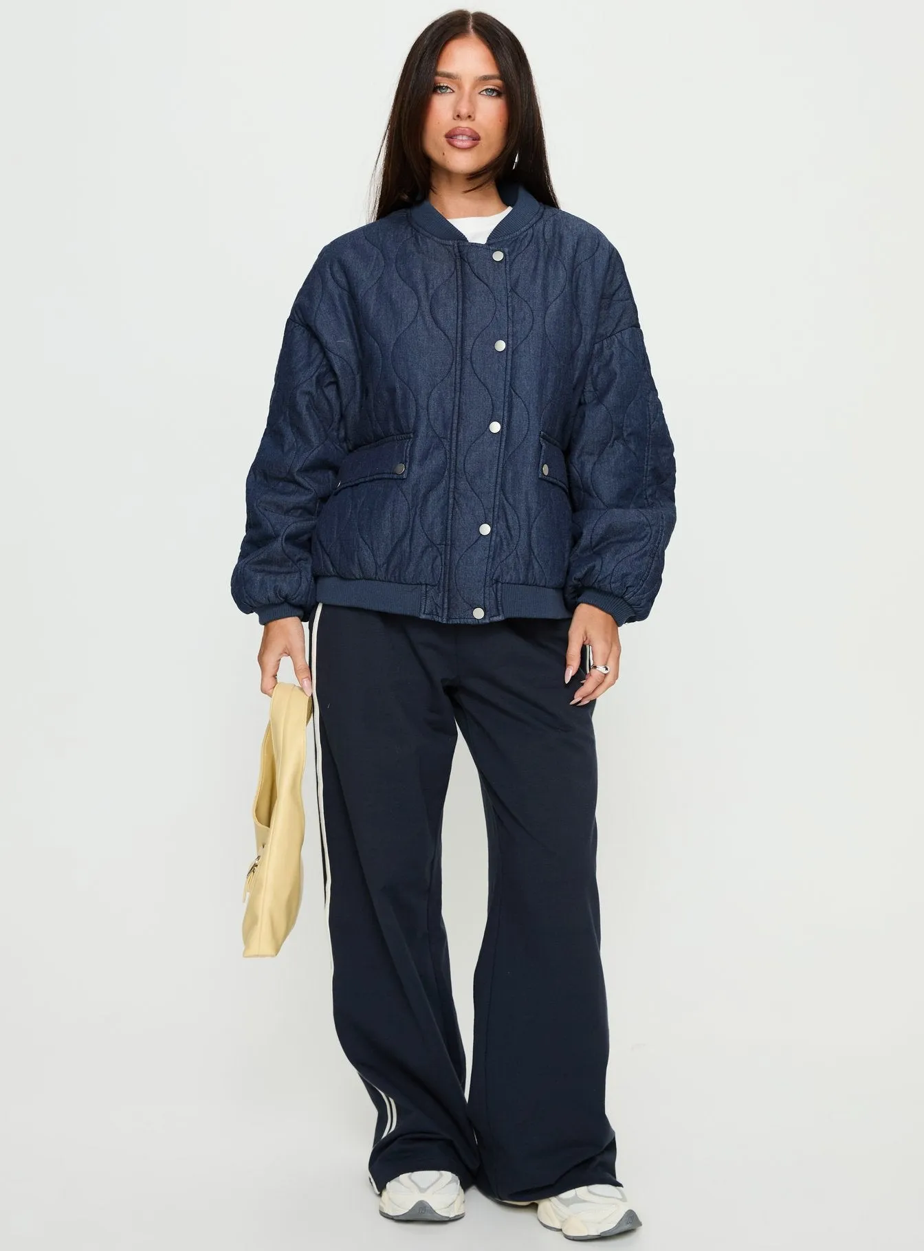 Stick Season Quilted Jacket Navy sold by Princess Polly product image thumbnail 3