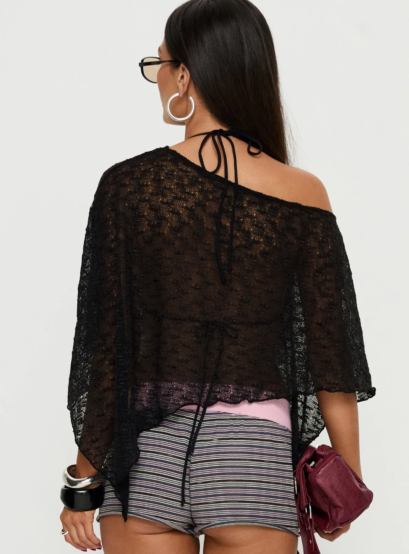 Nelida Sheer Poncho Black sold by Princess Polly product image thumbnail 5