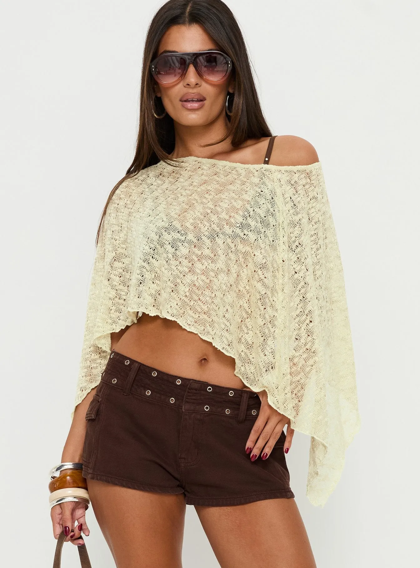 Nelida Sheer Poncho Green sold by Princess Polly product image thumbnail 2