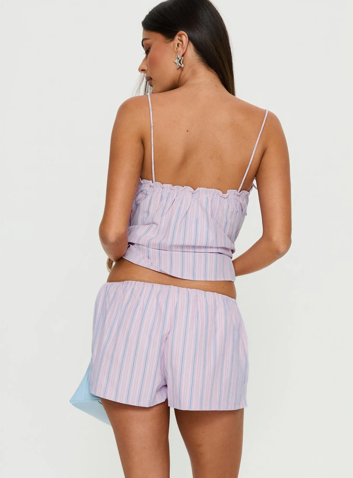 Pepita Drawstring Shorts Pink Stripe sold by Princess Polly product image thumbnail 5