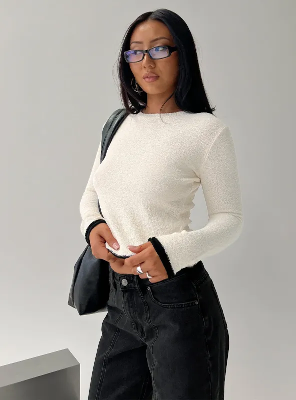Keree Lightweight Knit Sweater Cream sold by Princess Polly