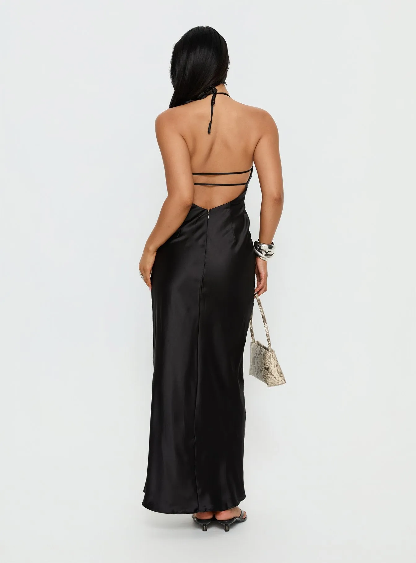 Nayani Halter Maxi Dress Black sold by Princess Polly product image thumbnail 4