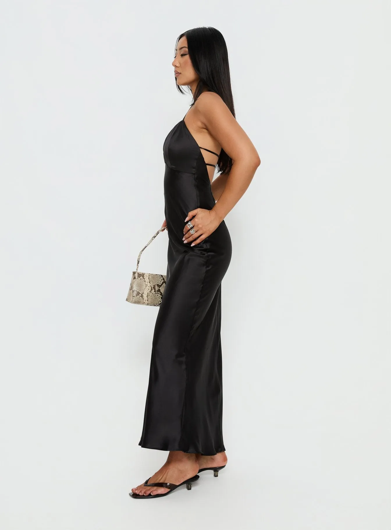 Nayani Halter Maxi Dress Black sold by Princess Polly product image thumbnail 3