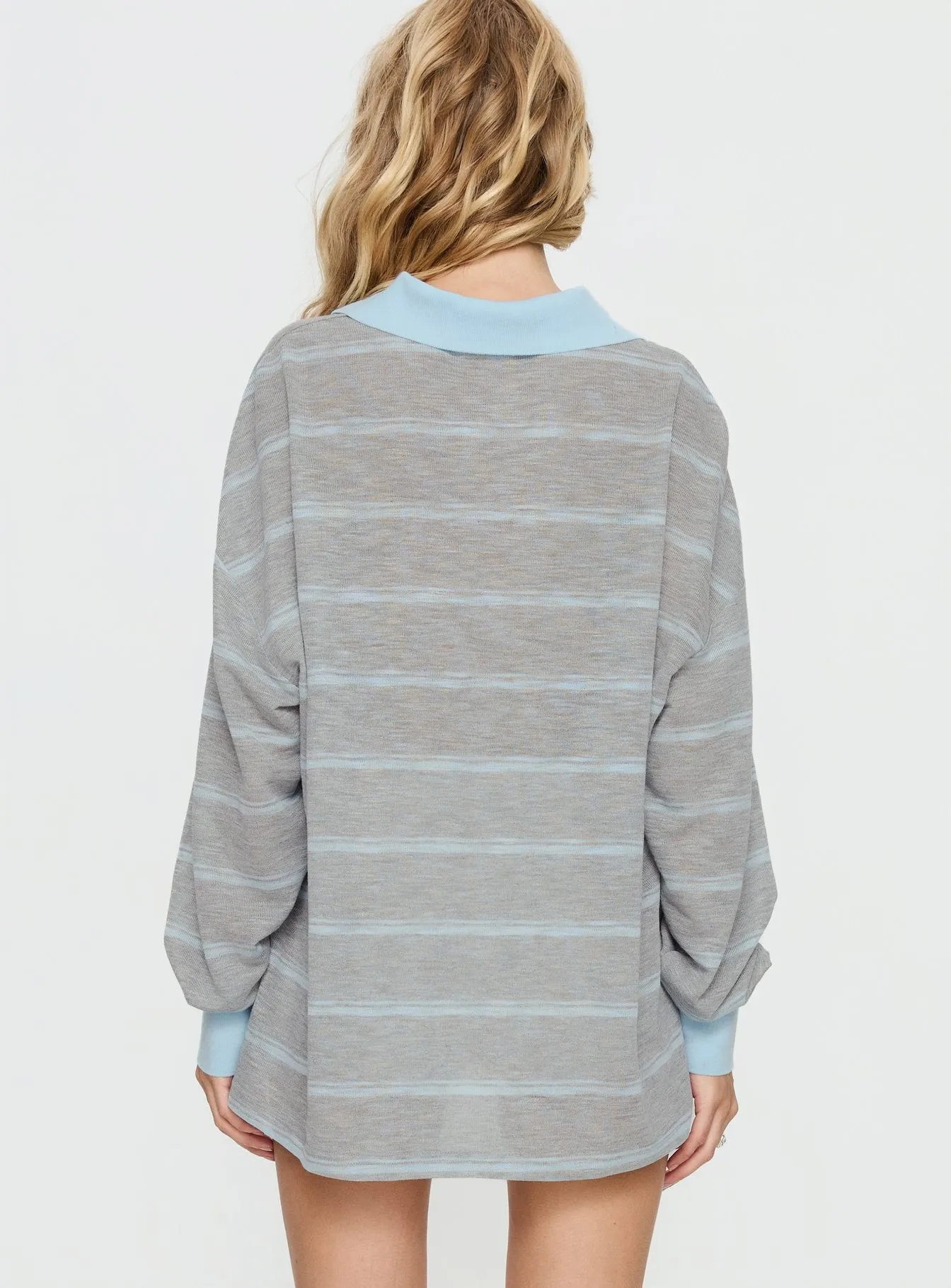 Aleka Long Sleeve Rugby Jersey Grey / Blue Stripe sold by Princess Polly product image thumbnail 5