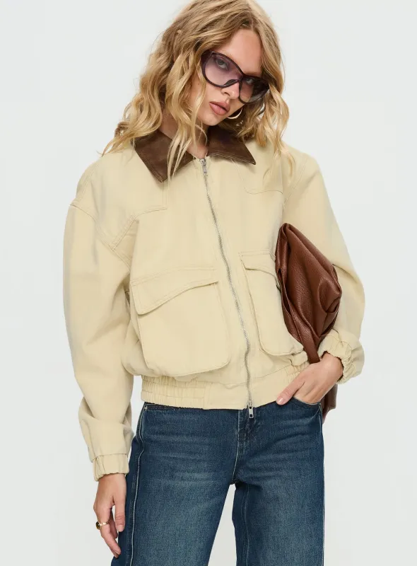 Sancia Bomber Jacket Beige sold by Princess Polly