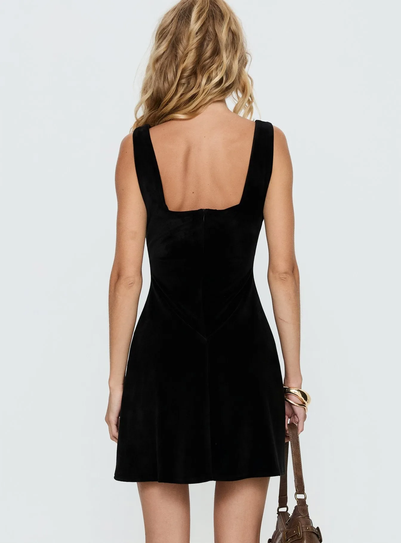 Bombshell Velvet Mini Dress Black sold by Princess Polly product image thumbnail 5