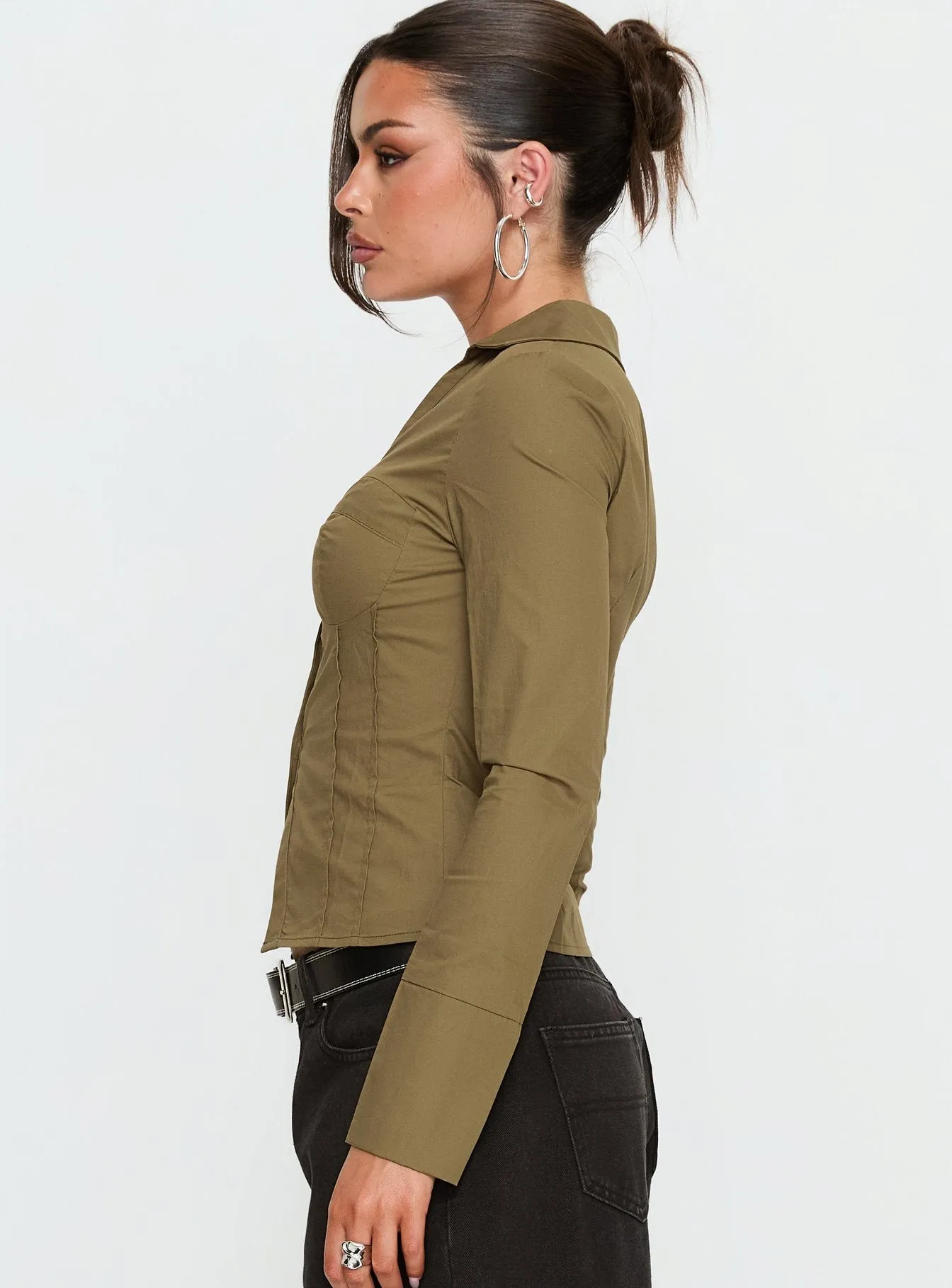 Zifa Shirt Khaki sold by Princess Polly product image thumbnail 3