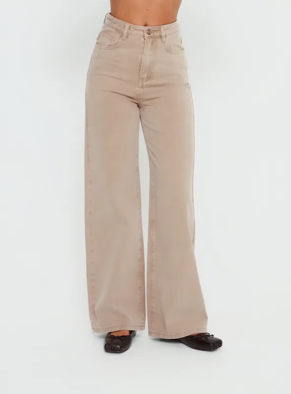 Nicolo High Rise Straight Leg Jeans Concrete sold by Princess Polly
