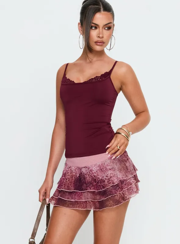 Ready To Party Frill Skort Pink Leopard sold by Princess Polly