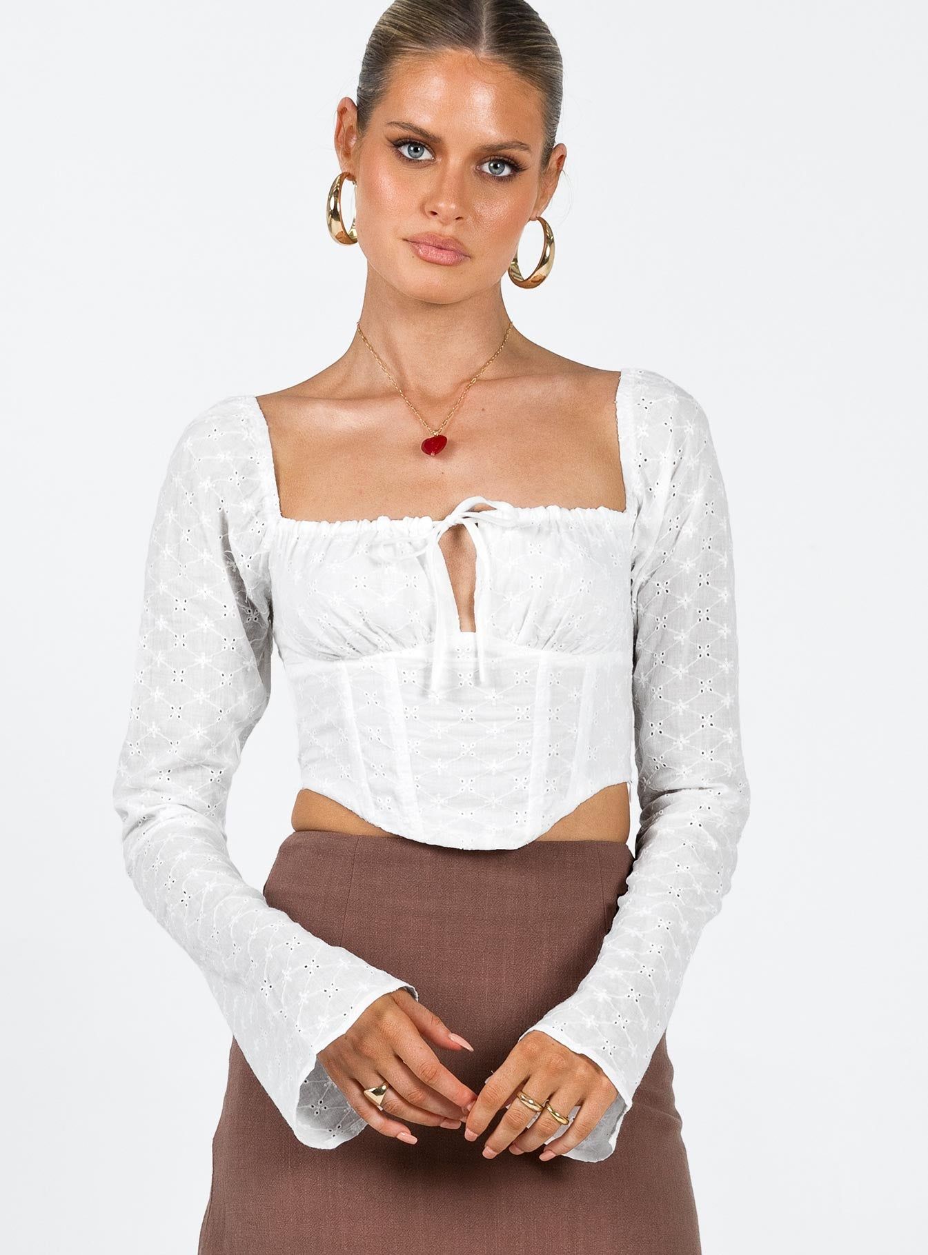 Ludlow Long Sleeve Top Ivory sold by Princess Polly product image thumbnail 2