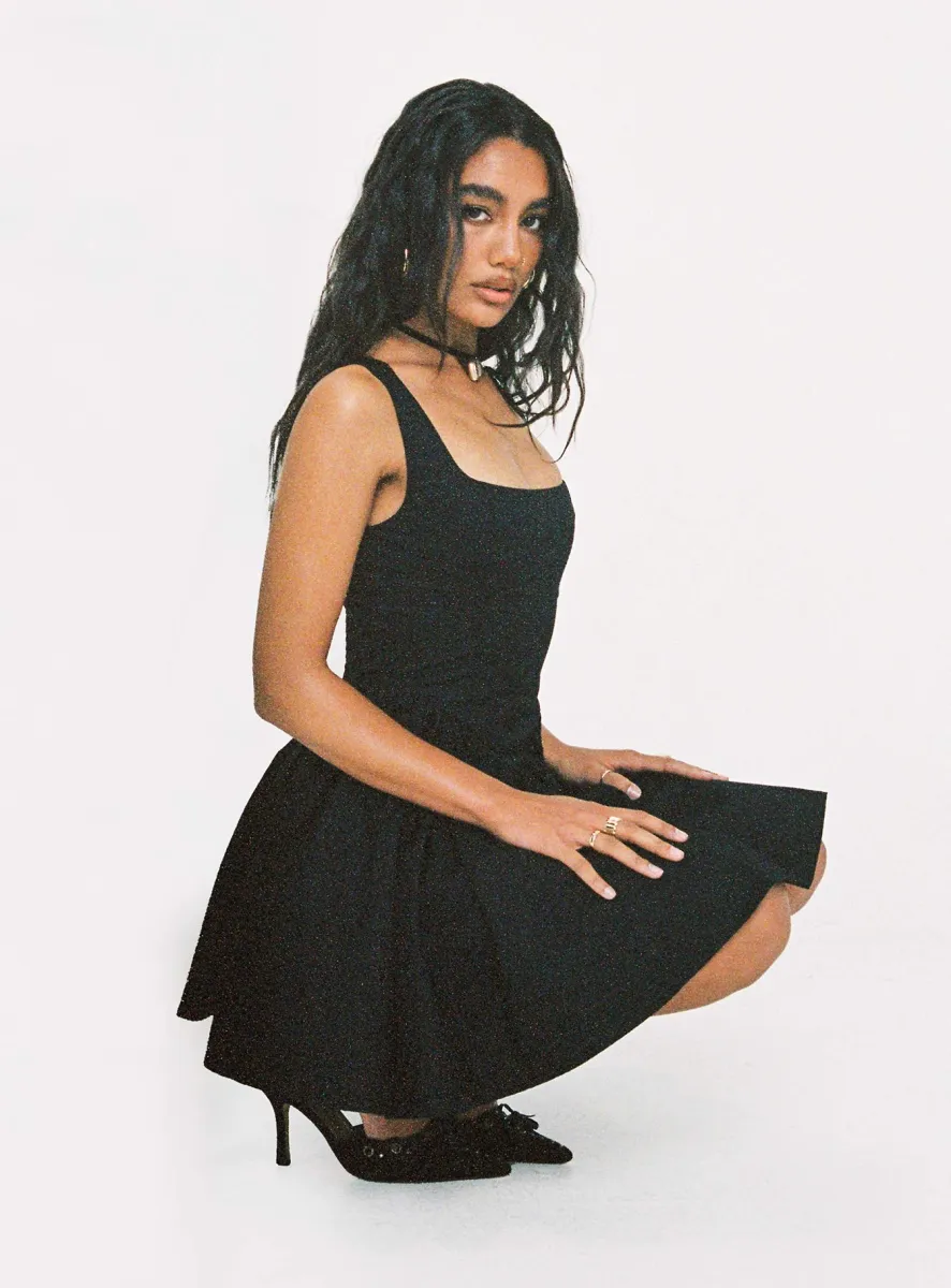 Straplie Mini Dress Black sold by Princess Polly