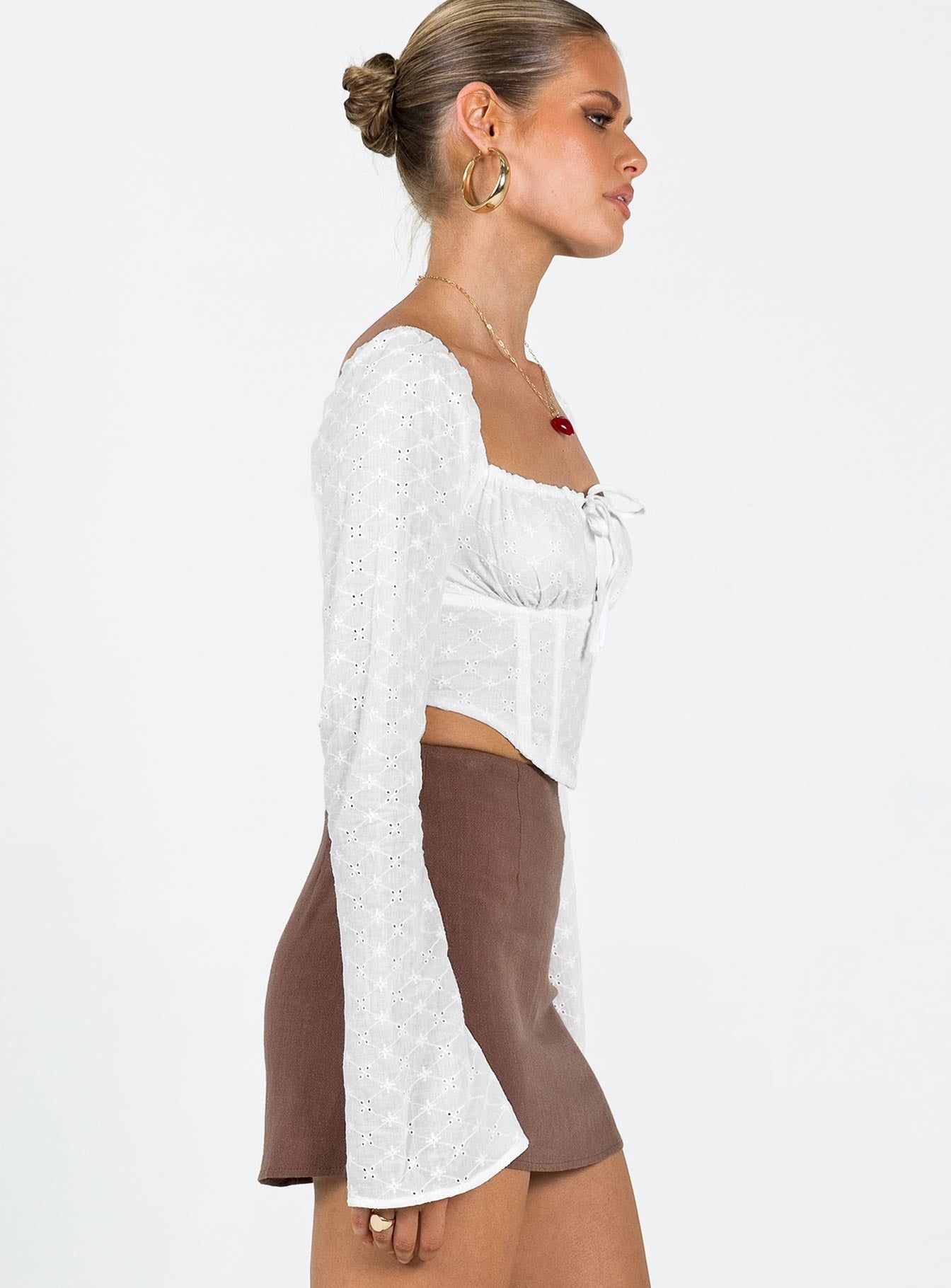 Ludlow Long Sleeve Top Ivory sold by Princess Polly product image thumbnail 4