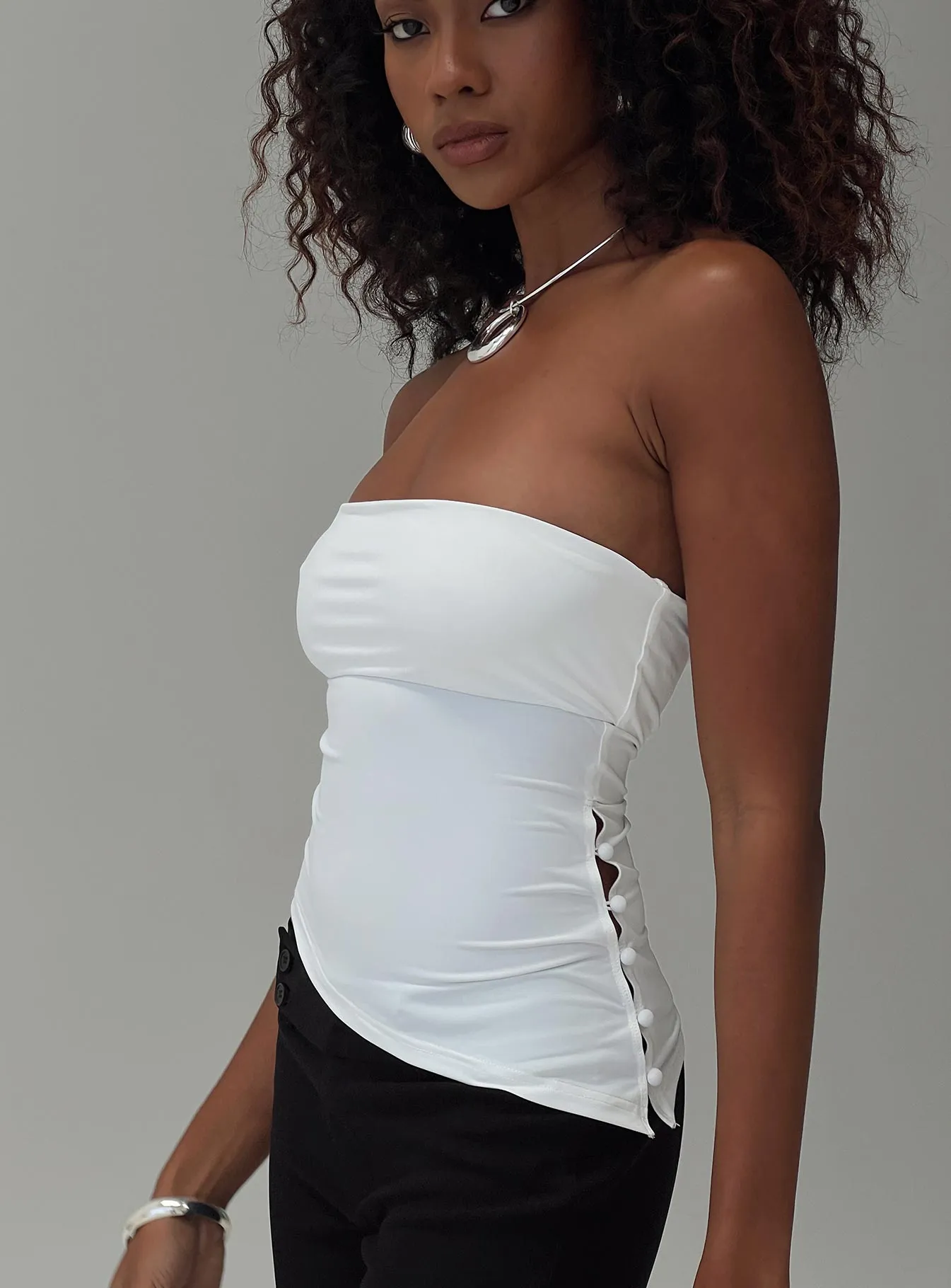 Isolindra Strapless Top White sold by Princess Polly