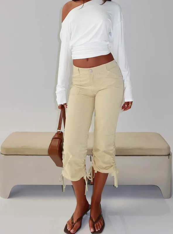 Hot Rod Capri Pant Beige sold by Princess Polly