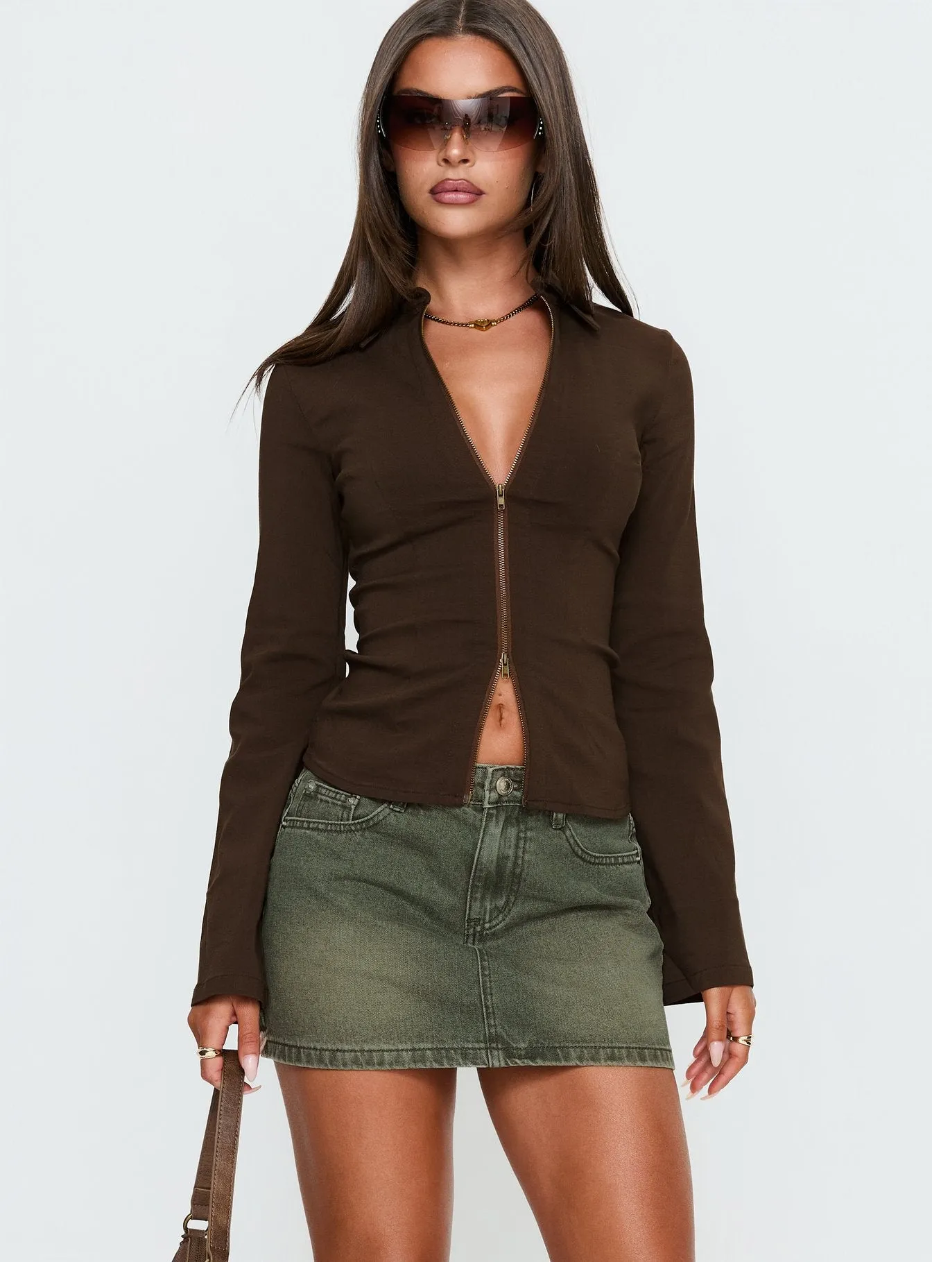 Laynee Butterfly Mini Skirt Washed Green sold by Princess Polly product image thumbnail 2
