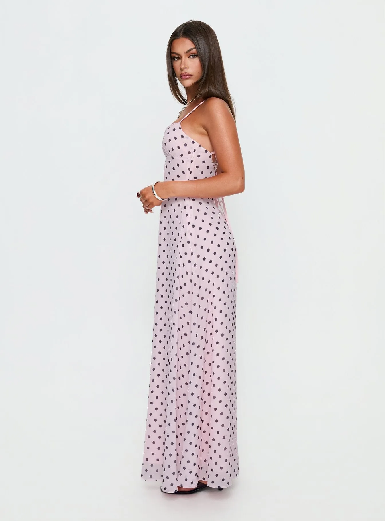 South of France Maxi Dress Pink Polka Dot sold by Princess Polly product image thumbnail 3
