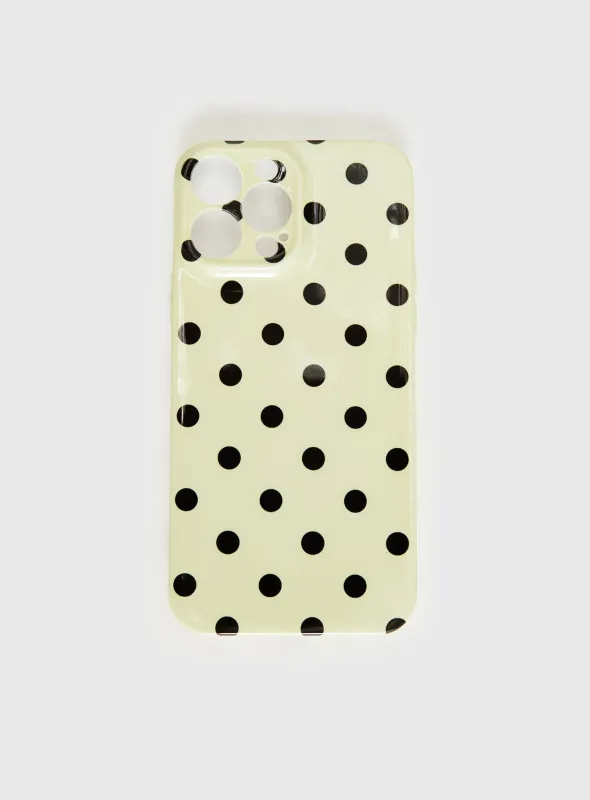Milda iPhone Case Butter / Brown Polka sold by Princess Polly