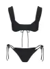 Freefall Tie Front Bikini Top Black sold by Princess Polly