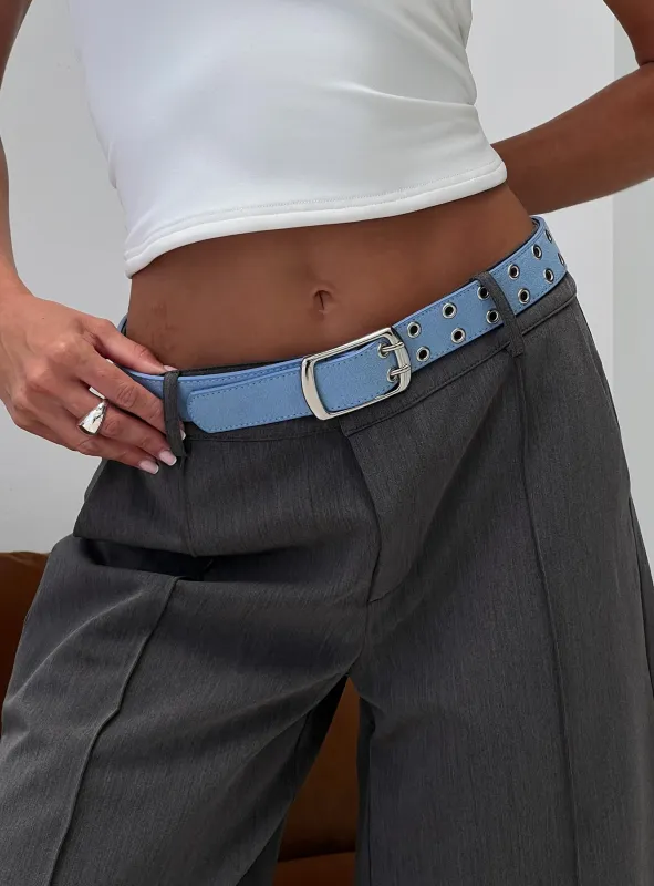 Coralie Faux Suede Belt Blue sold by Princess Polly