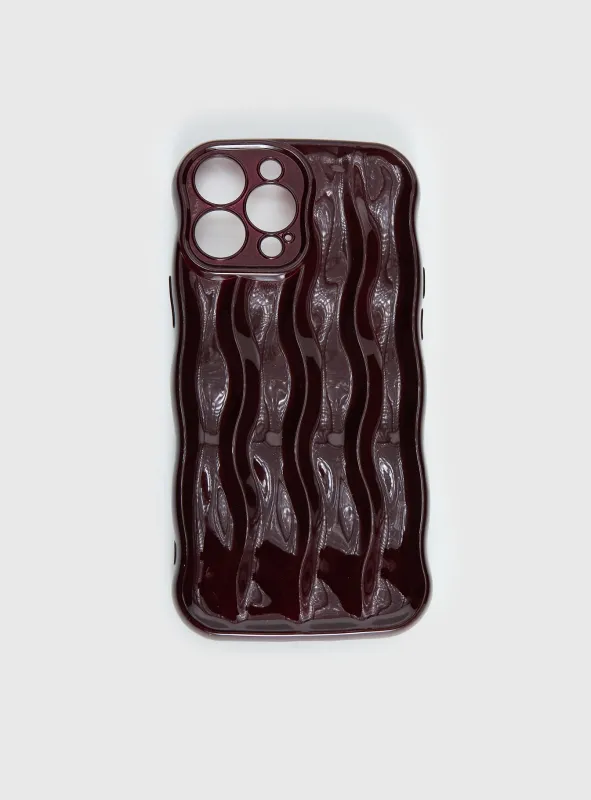 Keep Talking iPhone Case Burgundy sold by Princess Polly