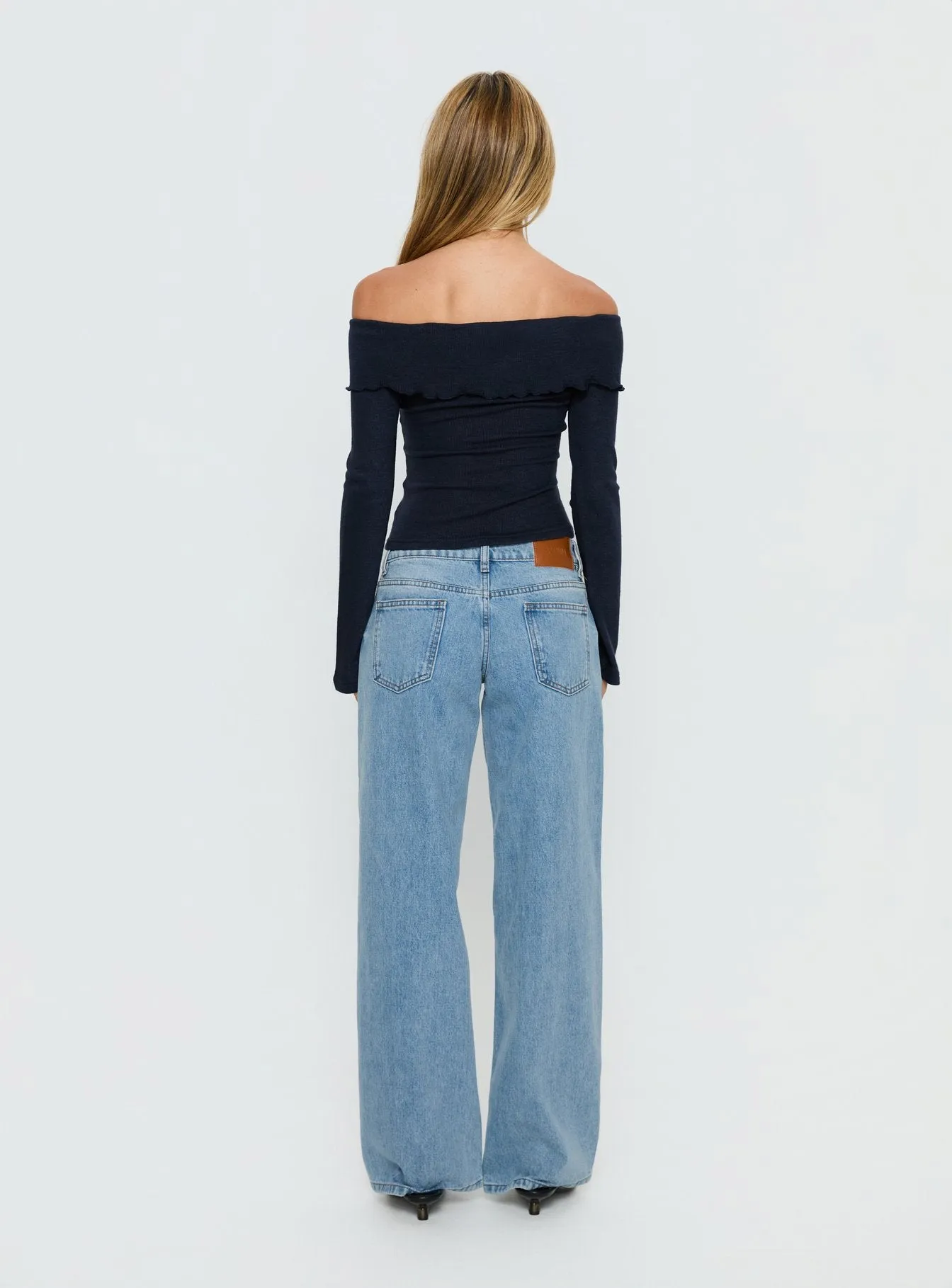Ellanor Low Rise Slouch Denim Jean Washed Mid Blue Wash sold by Princess Polly product image thumbnail 5