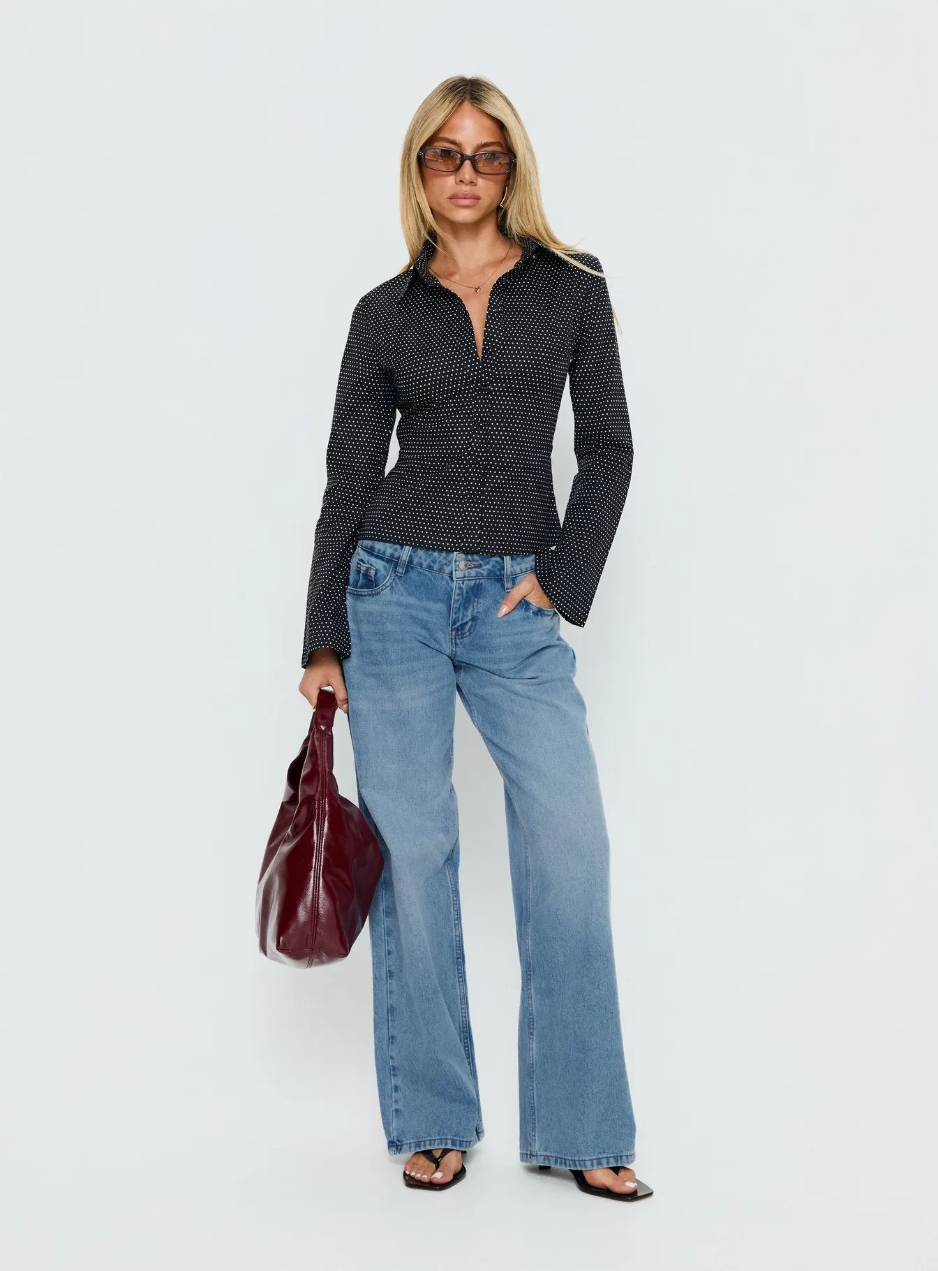 Anni Shirt Black Polka sold by Princess Polly product image thumbnail 3