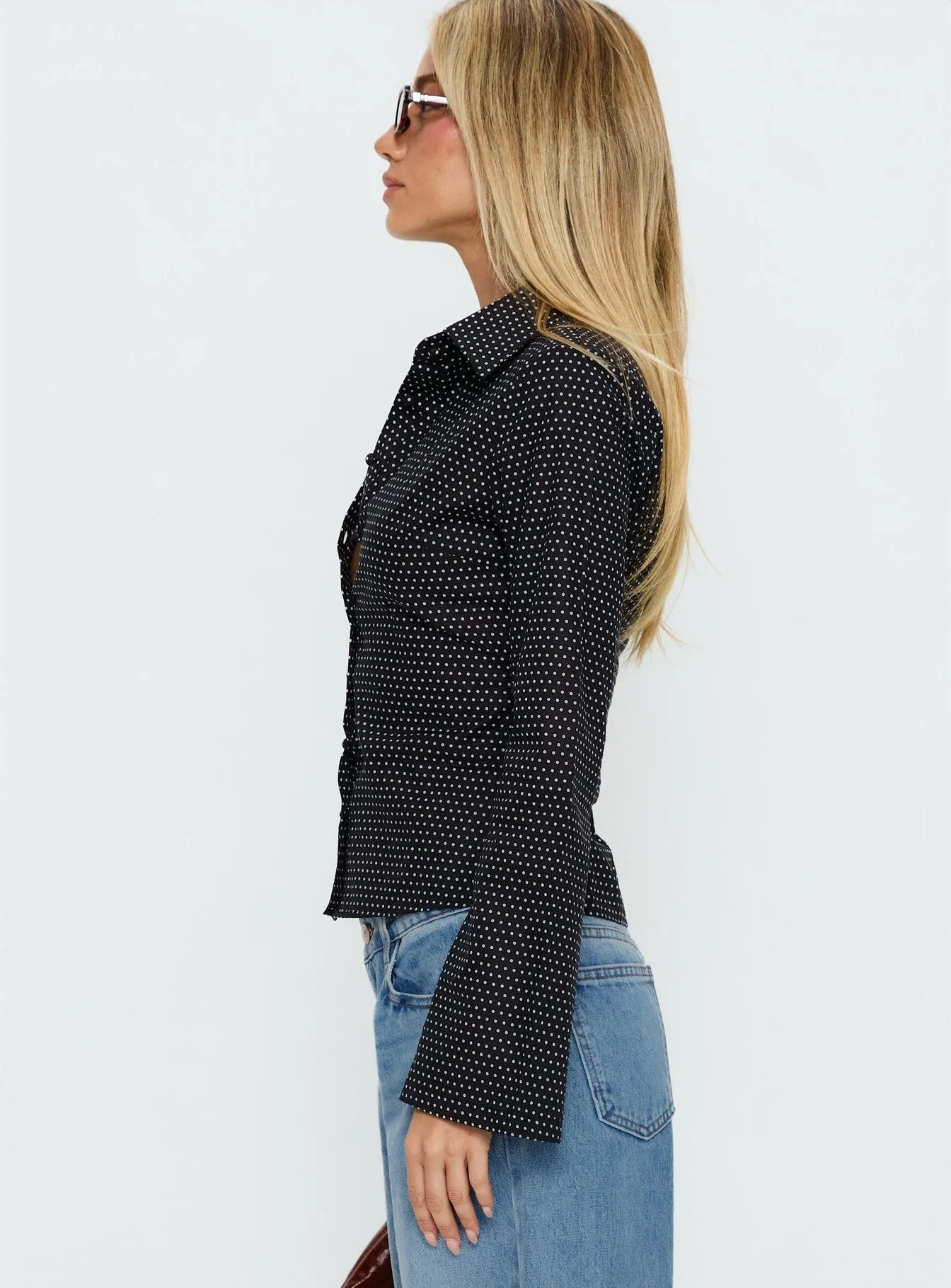 Anni Shirt Black Polka sold by Princess Polly product image thumbnail 4