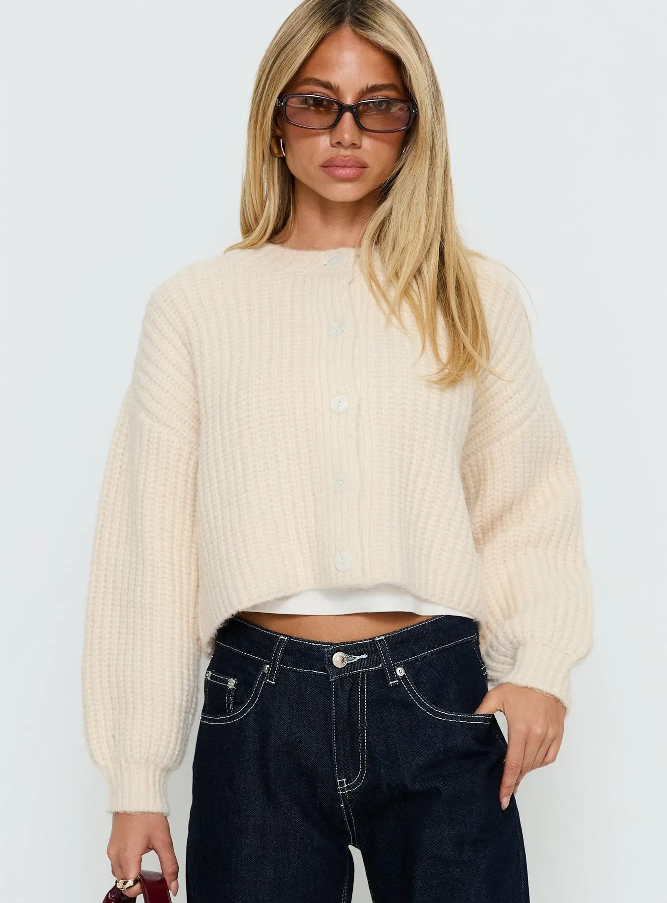 Hadly Knit Cardigan Cream sold by Princess Polly product image thumbnail 2