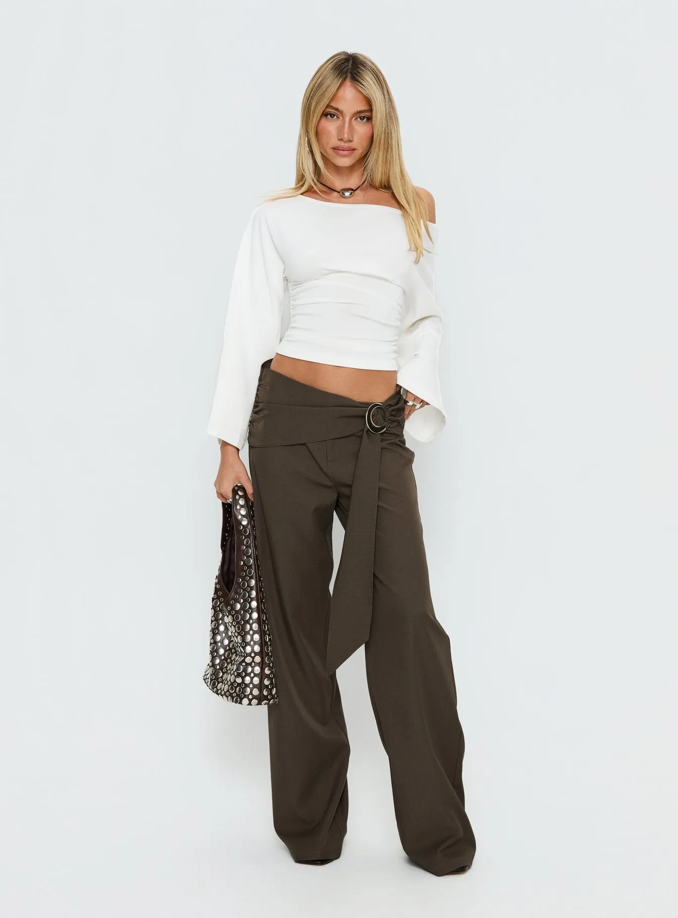Elisson Layered Buckle Pants Grey sold by Princess Polly product image thumbnail 3