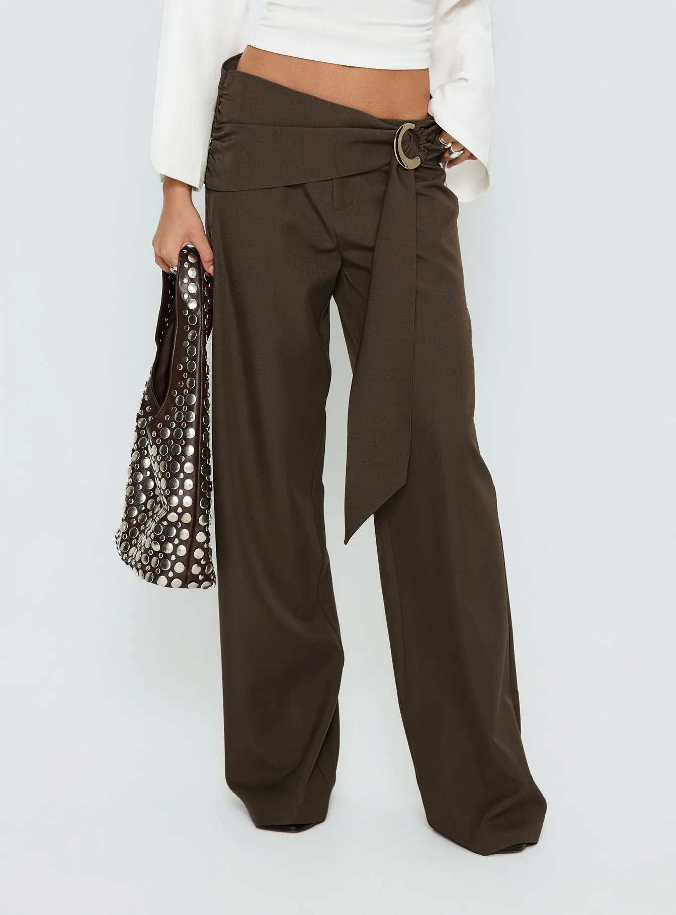 Elisson Layered Buckle Pants Grey sold by Princess Polly product image thumbnail 2