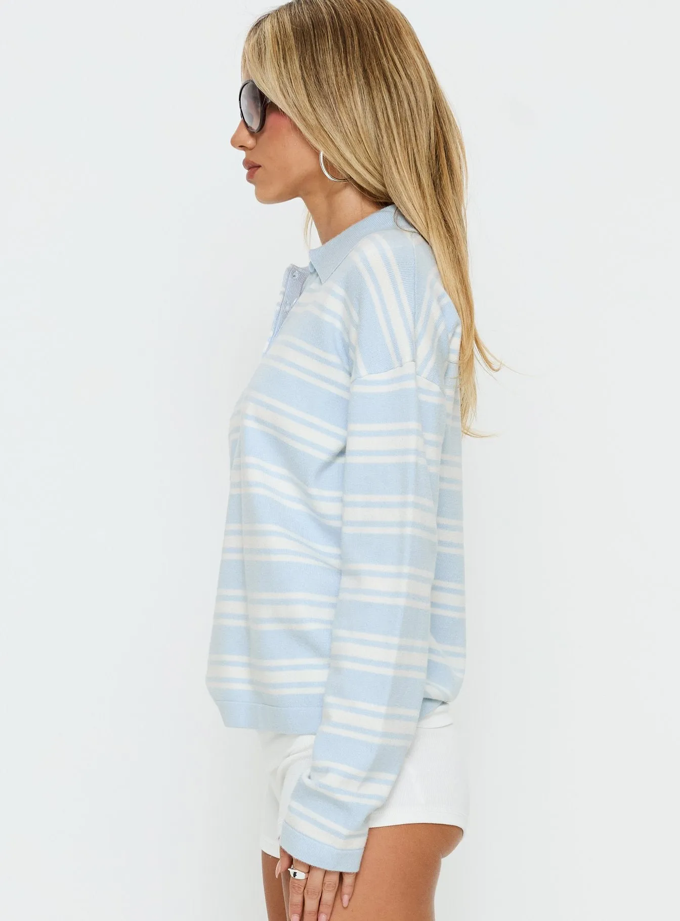 Kerrey Collared Rugby Jersey Blue Stripe sold by Princess Polly product image thumbnail 4