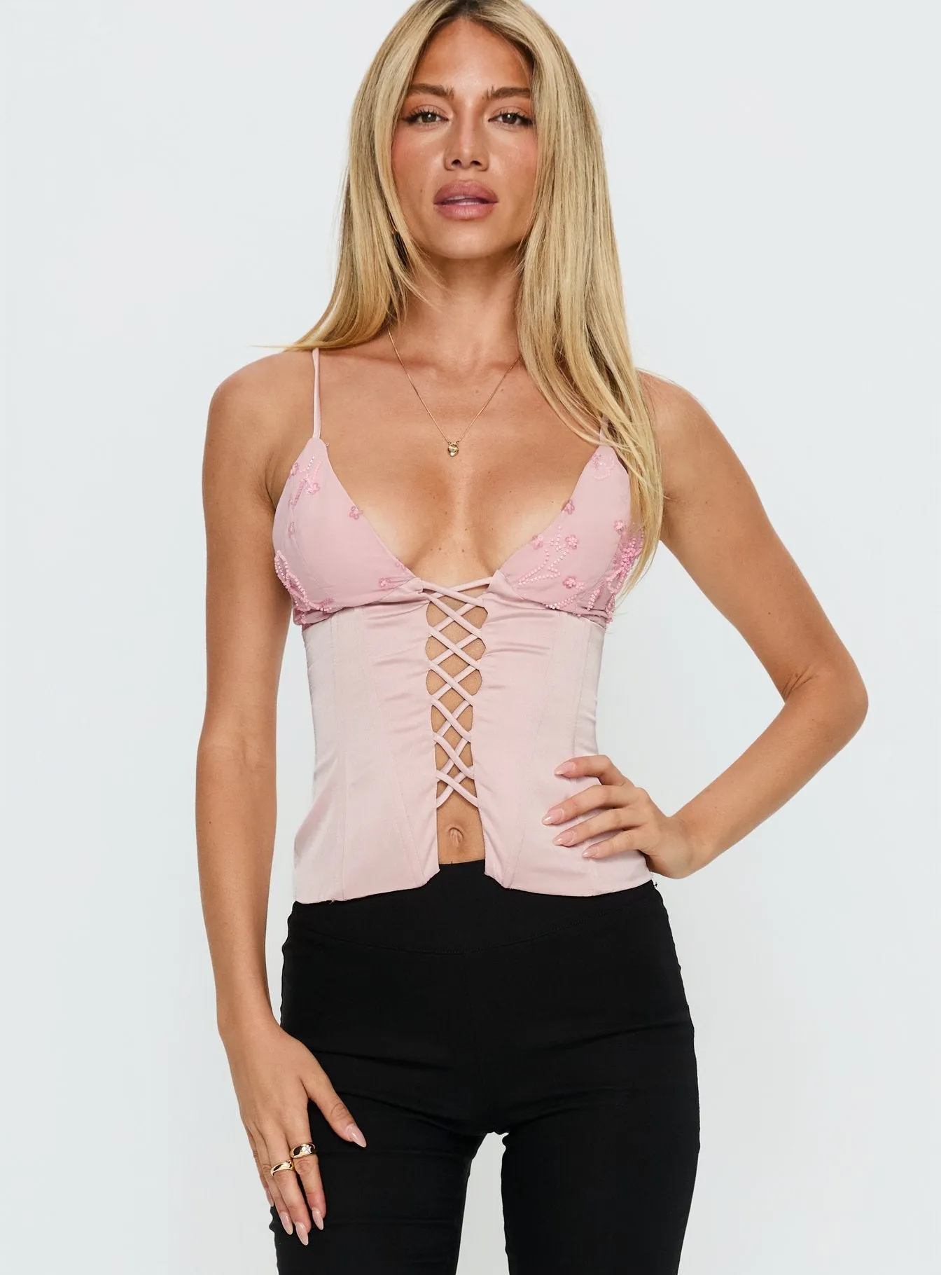 Devonna Corset Beaded Top Pink sold by Princess Polly product image thumbnail 2